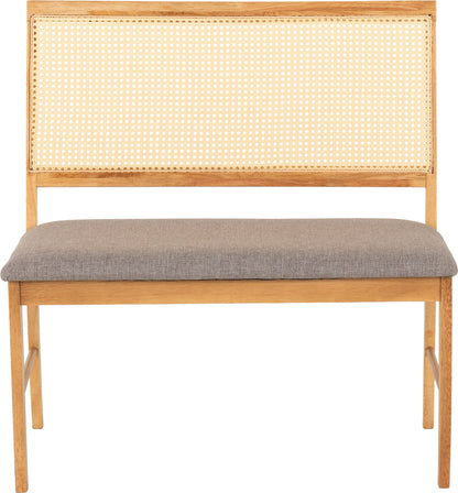 Austin & Ellis Dining Bench Set (X2 Chairs) - Oak Effect/Grey Fabric