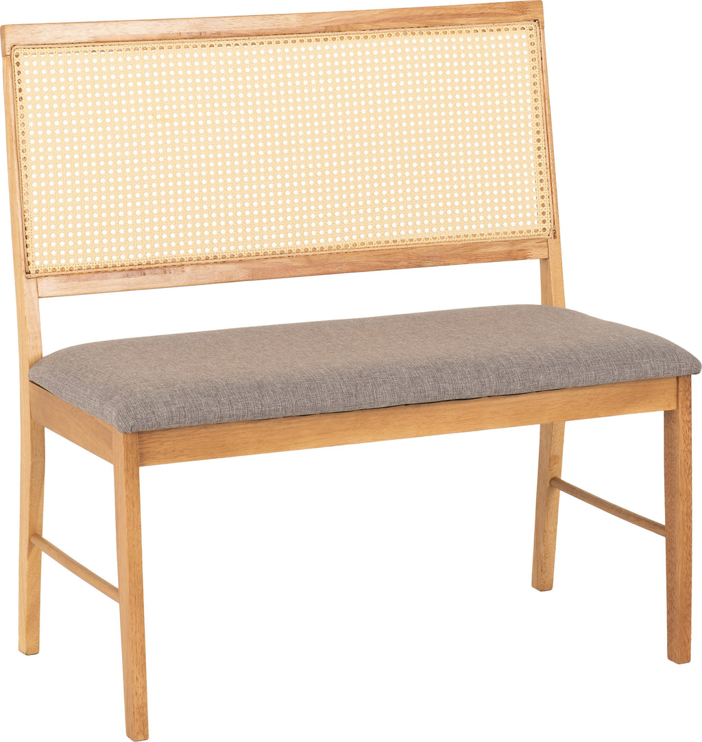 Austin & Ellis 1+2 Dining Bench Set - Oak Effect/Grey Fabric