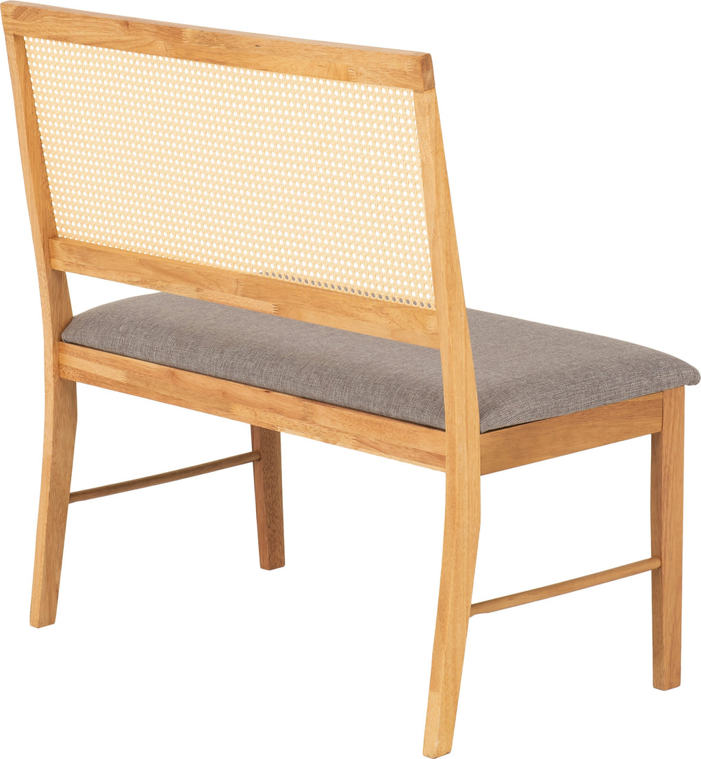 Austin & Ellis Dining Bench Set (X2 Chairs) - Oak Effect/Grey Fabric