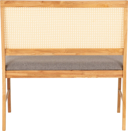 Austin & Ellis Dining Bench Set (X2 Chairs) - Oak Effect/Grey Fabric