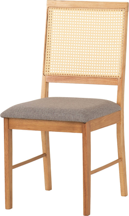 Ellis Dining Chair (X2 Per Box) - Oak Effect/Grey Fabric