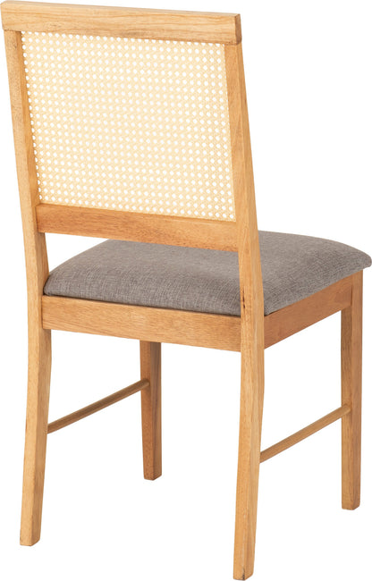 Ellis Dining Chair (X2 Per Box) - Oak Effect/Grey Fabric