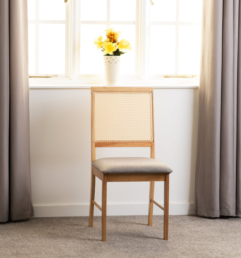 Austin & Ellis 1+4 Dining Set - Oak Effect/Grey Fabric