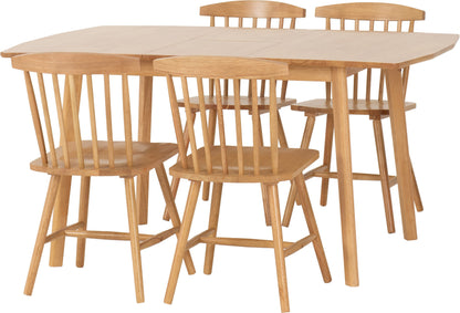 Emery Extending Dining Set (X4 Chairs) - Natural Oak Effect