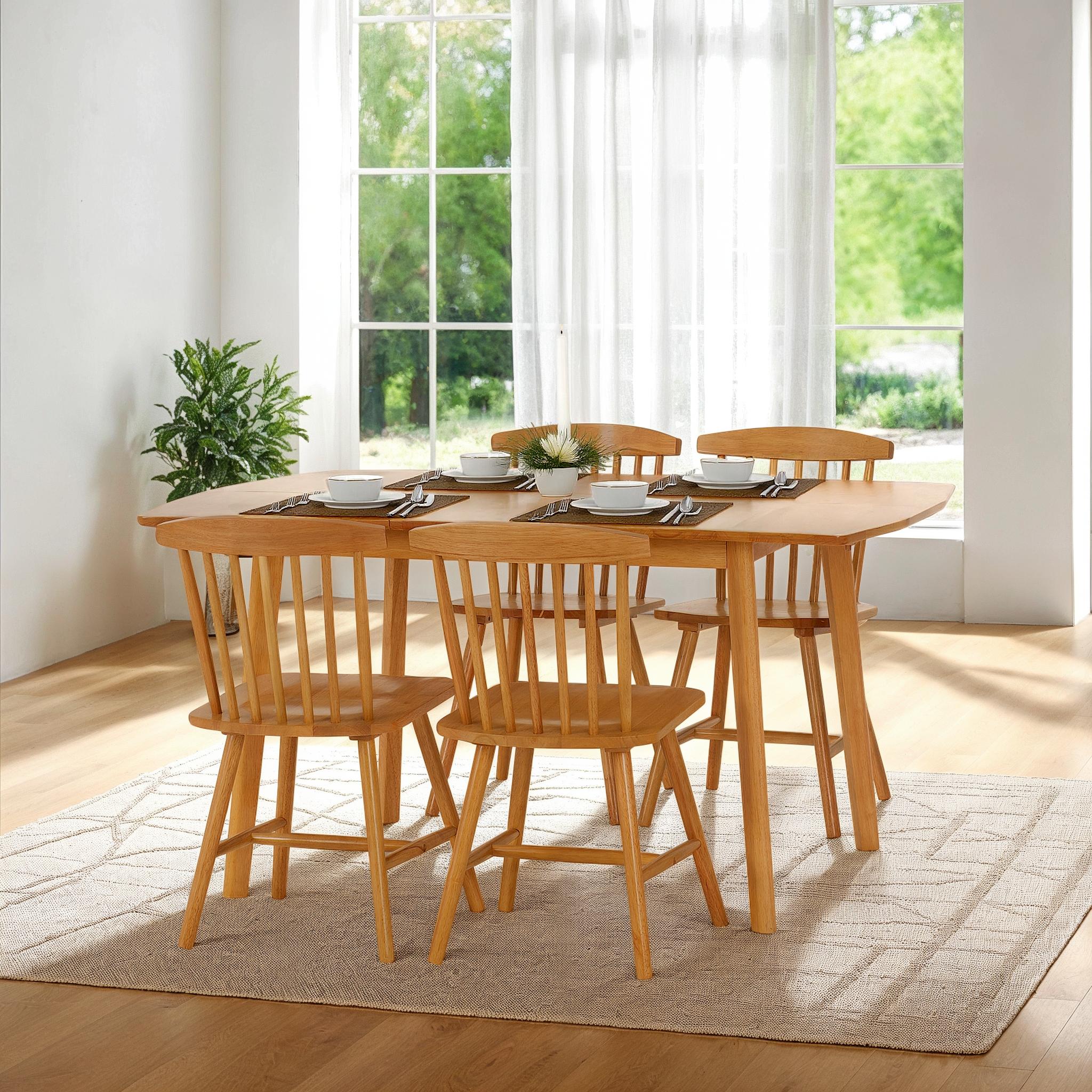 Emery Extending Dining Set (X4 Chairs) - Natural Oak Effect