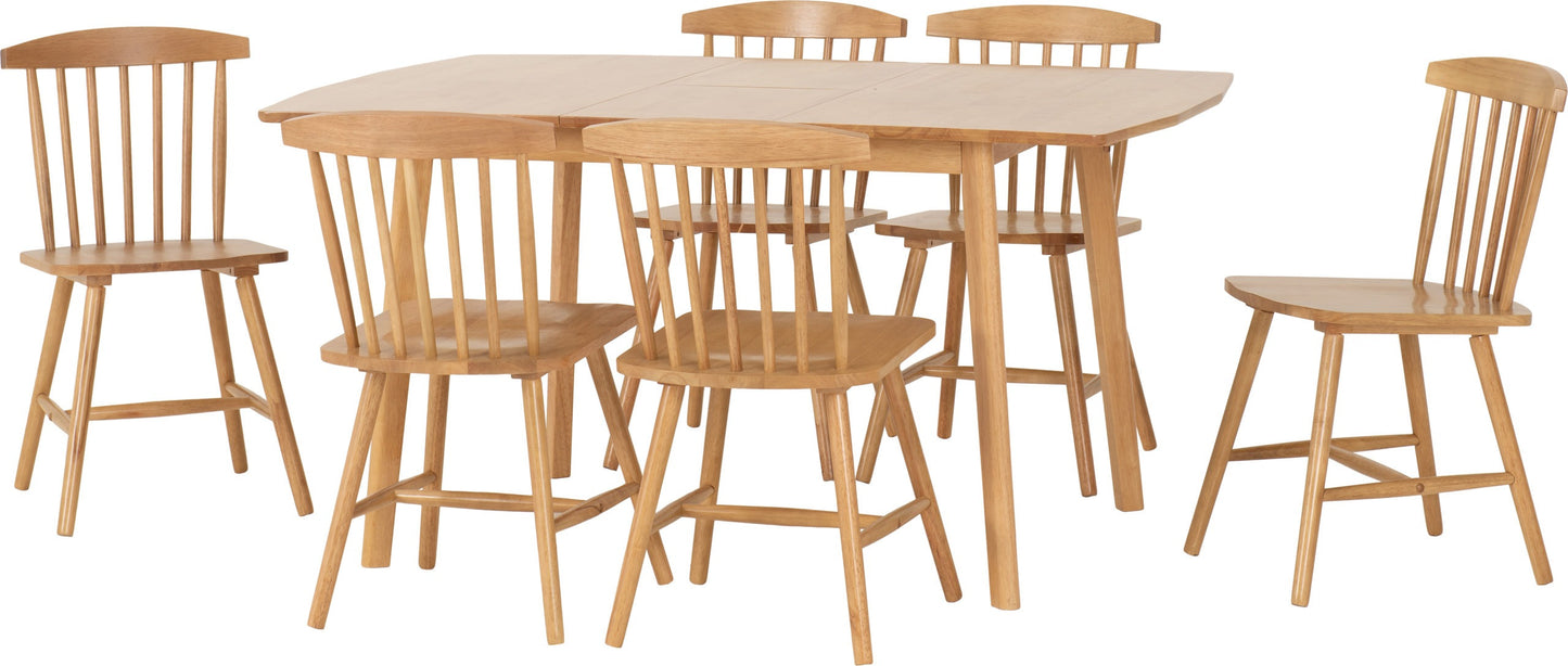 Emery Extending Dining Set (X6 Chairs) - Natural Oak Effect