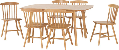 Emery Extending Dining Set (X6 Chairs) - Natural Oak Effect