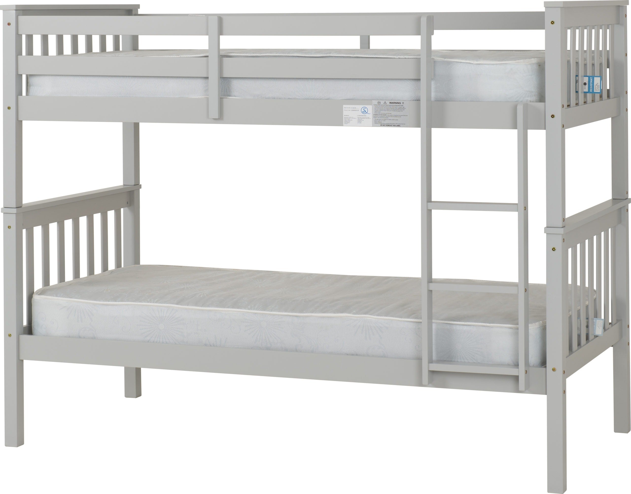 Erin 3' Bunk Bed - Light Grey