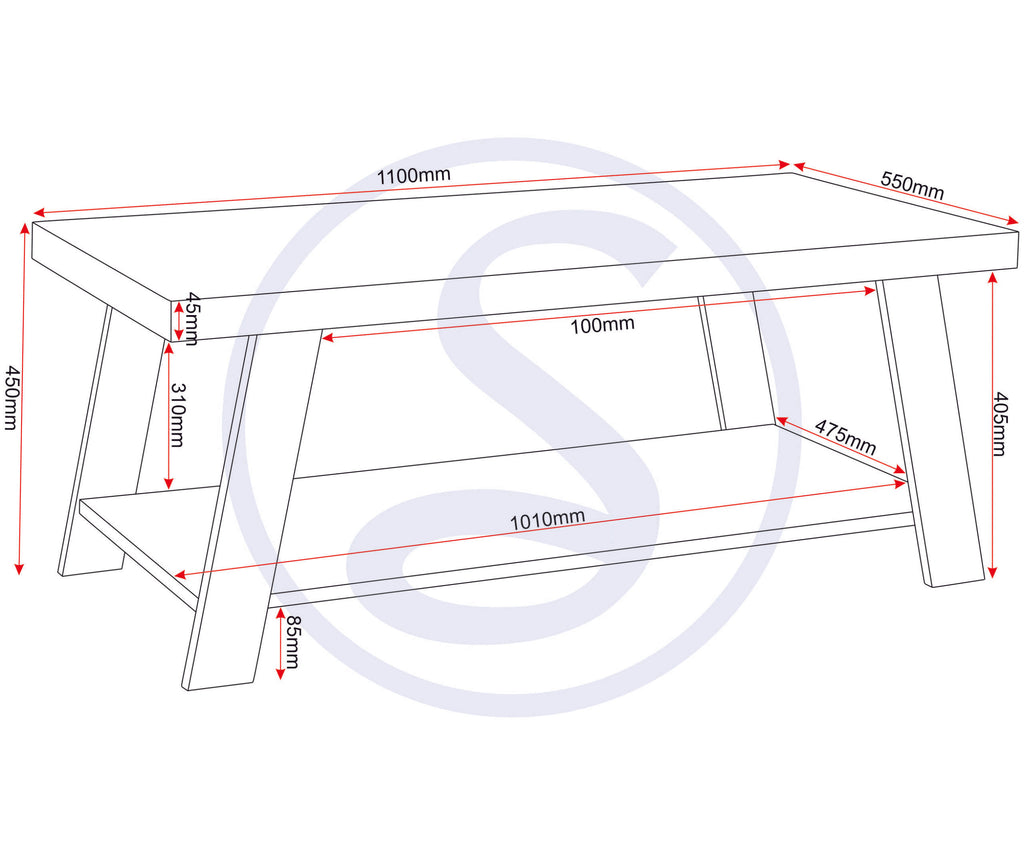 Eddie Coffee Table - Grey/Sonoma Effect