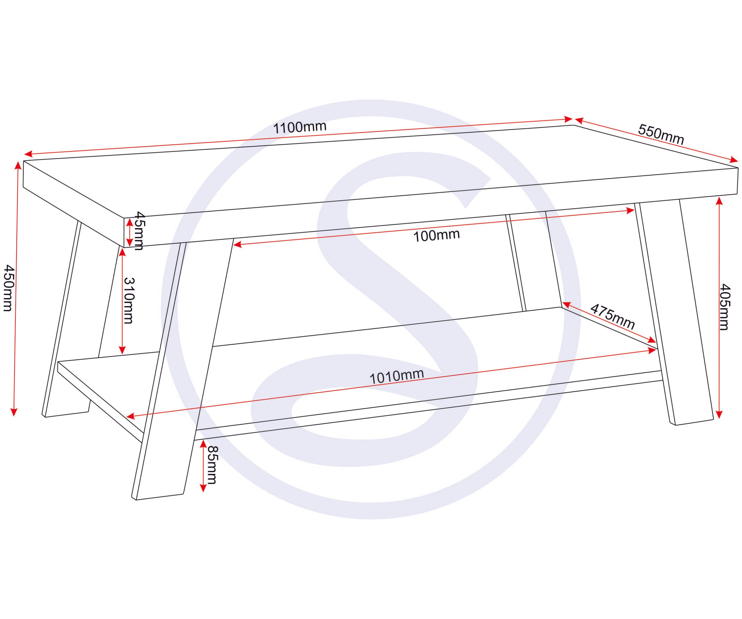Eddie Coffee Table - Grey/Sonoma Effect