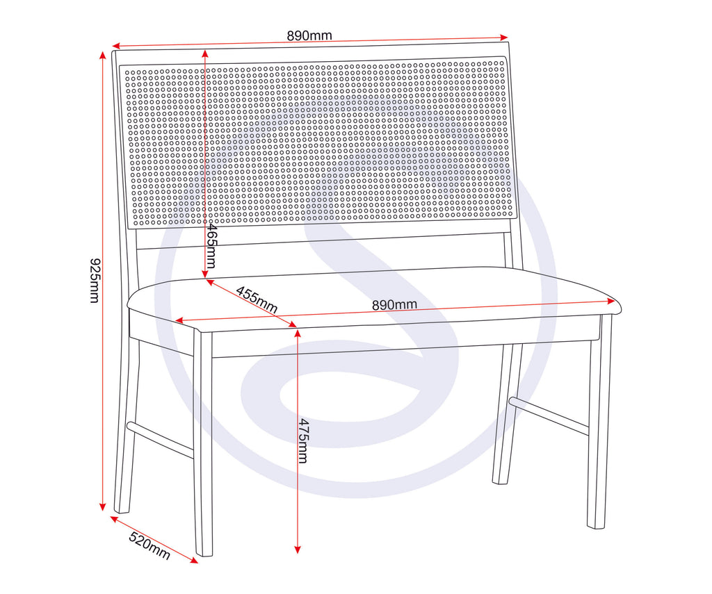 Austin & Ellis 1+2 Dining Bench Set - Oak Effect/Grey Fabric