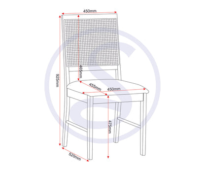 Ellis Dining Chair (X2 Per Box) - Oak Effect/Grey Fabric