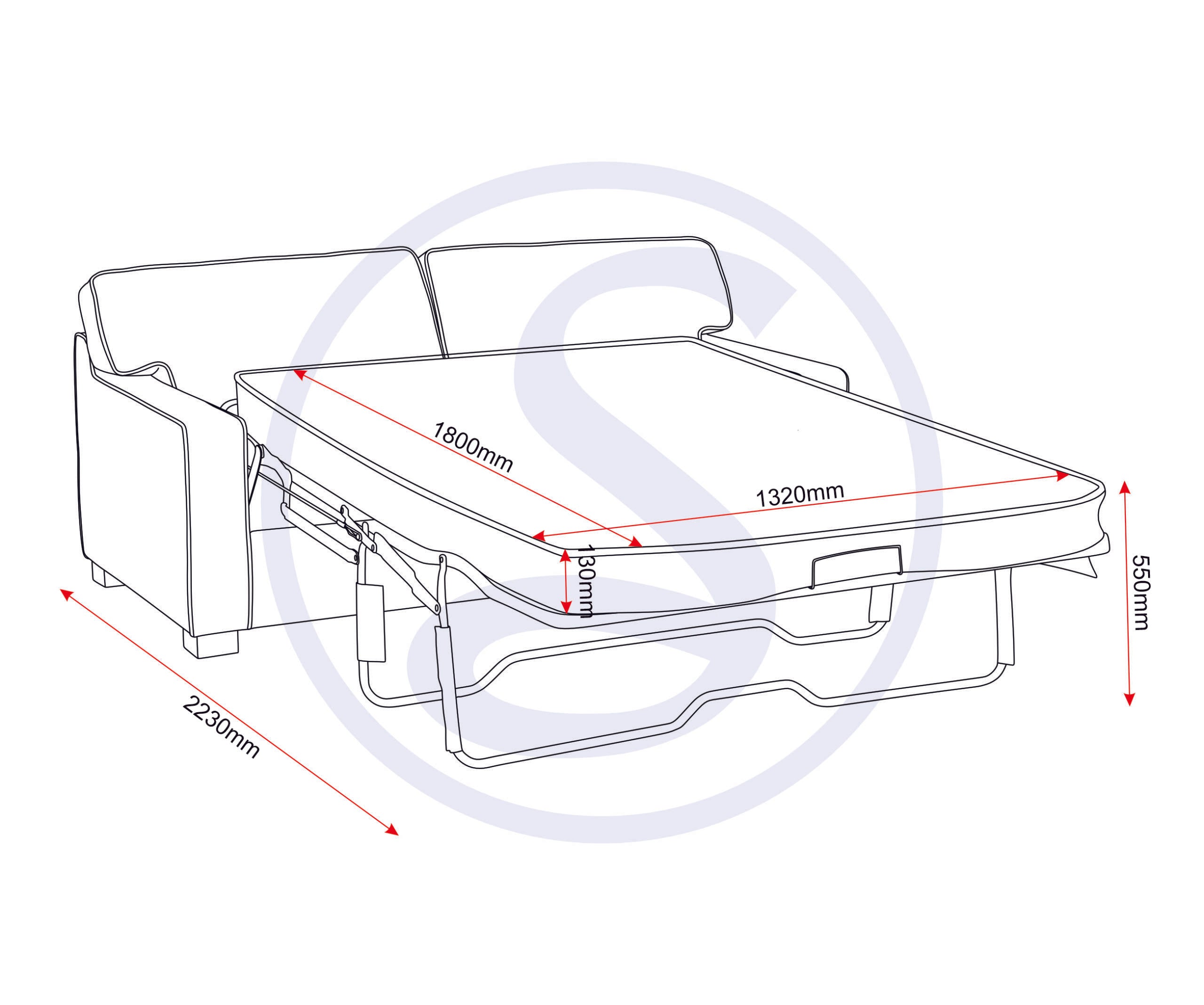Eton Sofa Bed - Dark Grey Fabric