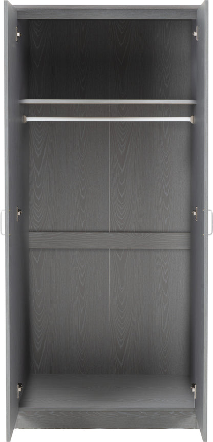 Felix 2 Door Wardrobe - Grey