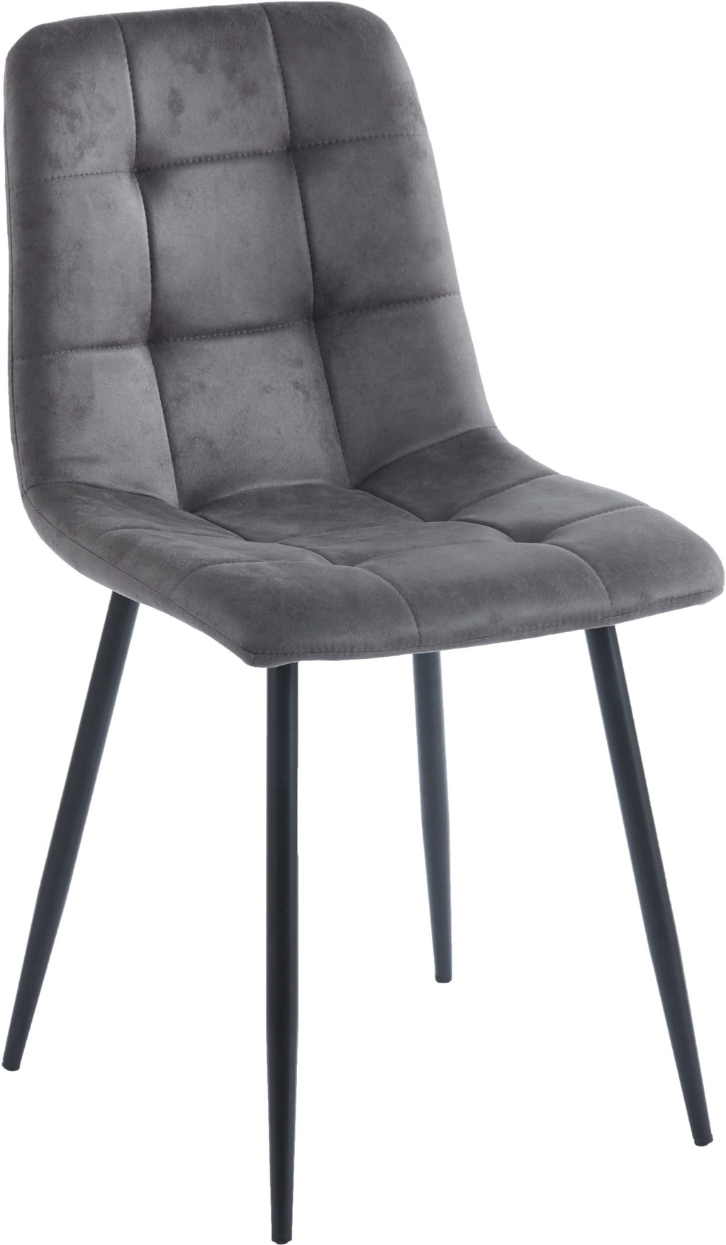 Fenton Dining Chair (X2 Per Box) - Dark Grey Suede Fabric