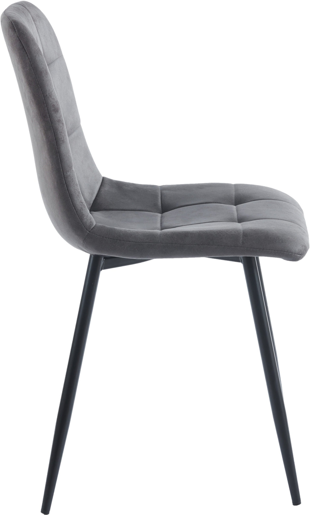 Fenton Dining Chair (X2 Per Box) - Dark Grey Suede Fabric