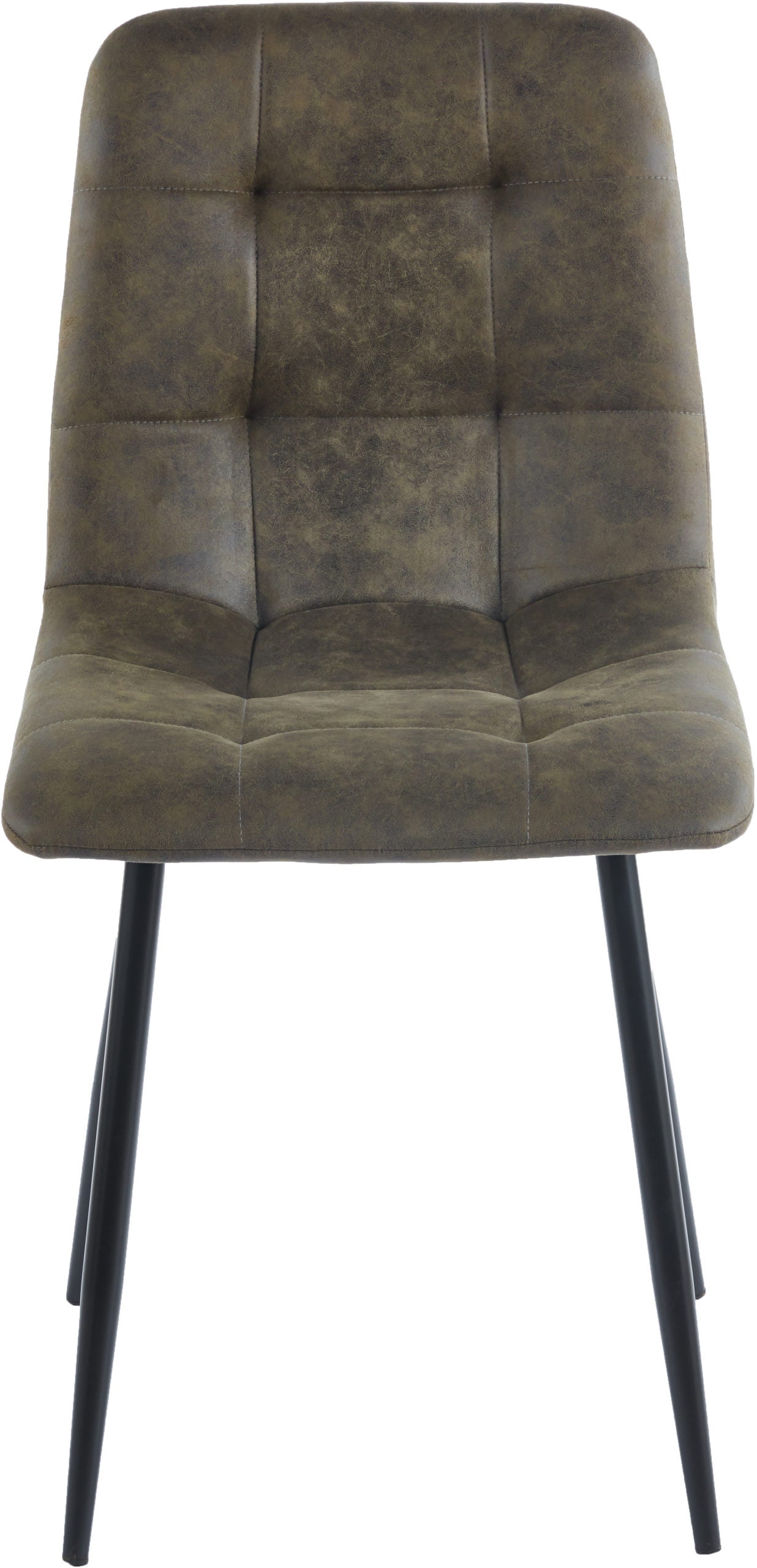 Fenton Dining Set (X4 Chairs) - White/Olive Green Suede Fabric