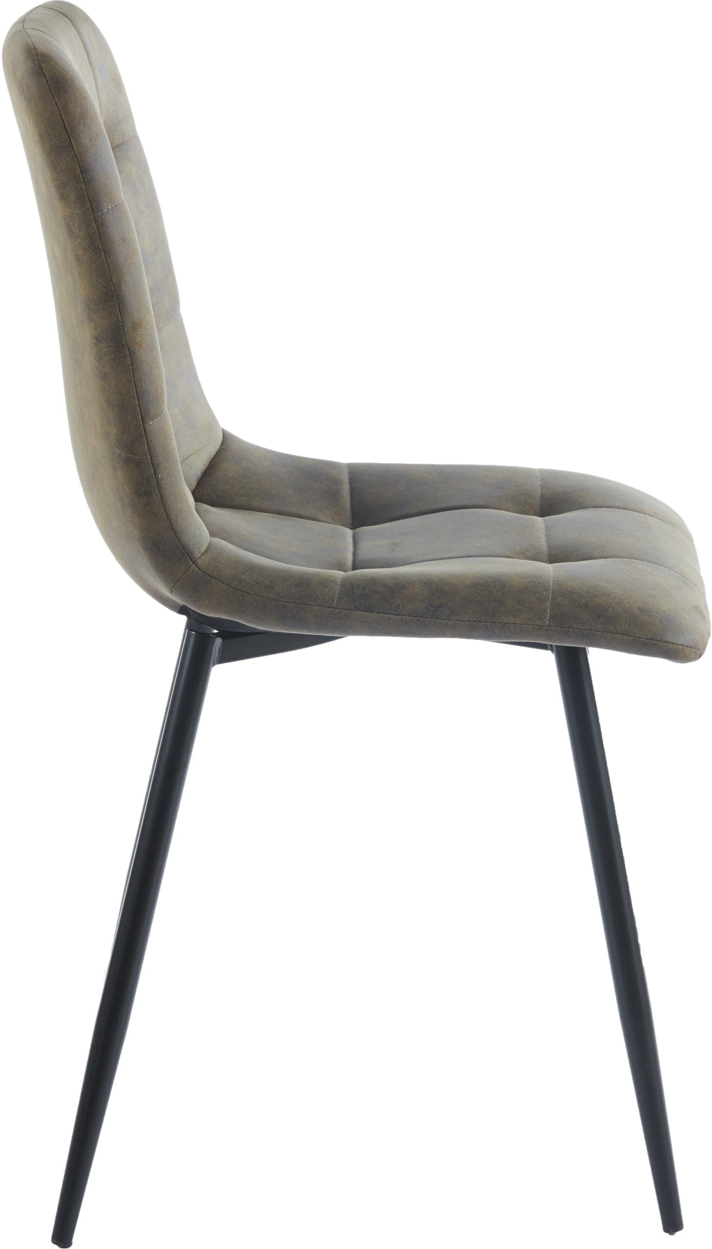 Fenton Dining Set (X4 Chairs) - White/Olive Green Suede Fabric