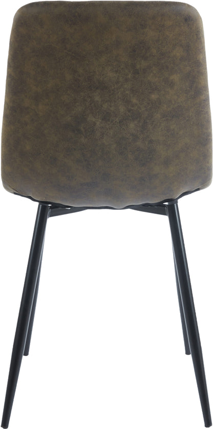 Fenton Dining Chair (X2 Per Box) - Olive Green Suede Fabric