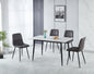 Fenton Dining Set (X4 Chairs) - White/Dark Grey Suede Fabric