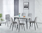Fenton Dining Set (X6 Chairs) - White/Light Grey Fabric