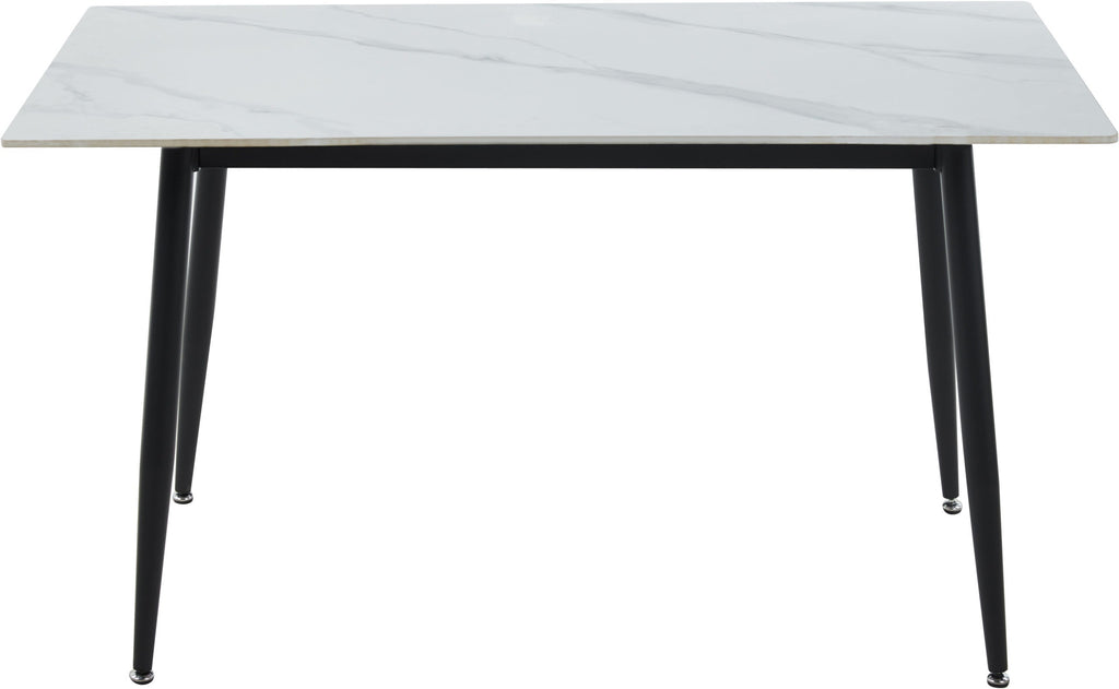 Fenton Dining Table - White Marble Stone Effect