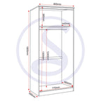 Felix 2 Door Wardrobe - Grey