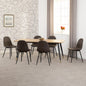 Hamilton & Athens Large Dining Set (X6 Chairs) - Medium Oak Effect/Brown Pu