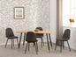 Hamilton & Athens Medium Dining Set (X4 Chairs) - Medium Oak Effect/Brown Pu