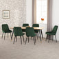 Hamilton & Avery Large Dining Set (X6 Chairs) - Medium Oak Effect/Emerald Green Velvet