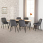 Hamilton & Avery Large Dining Set (X6 Chairs) - Medium Oak Effect/Grey Velvet