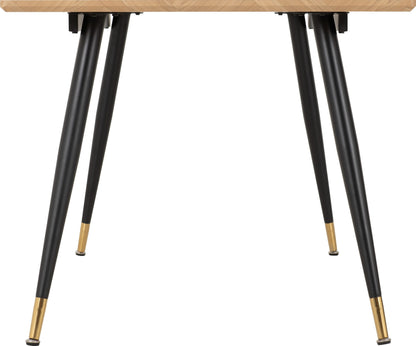 Hamilton Large Dining Table - Medium Oak Effect/Black