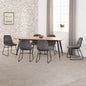 Hamilton & Lukas Large Dining Set (X6 Chairs) - Medium Oak Effect/Grey Velvet