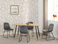 Hamilton & Lukas Medium Dining Set (X4 Chairs) - Medium Oak Effect/Grey Velvet