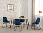 Hamilton & Lukas Medium Dining Set (X4 Chairs) - Medium Oak Effect/Sapphire Blue Velvet