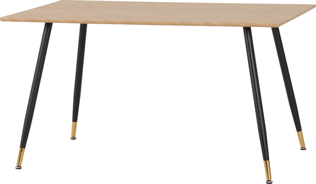 Hamilton Medium Dining Table - Medium Oak Effect/Black