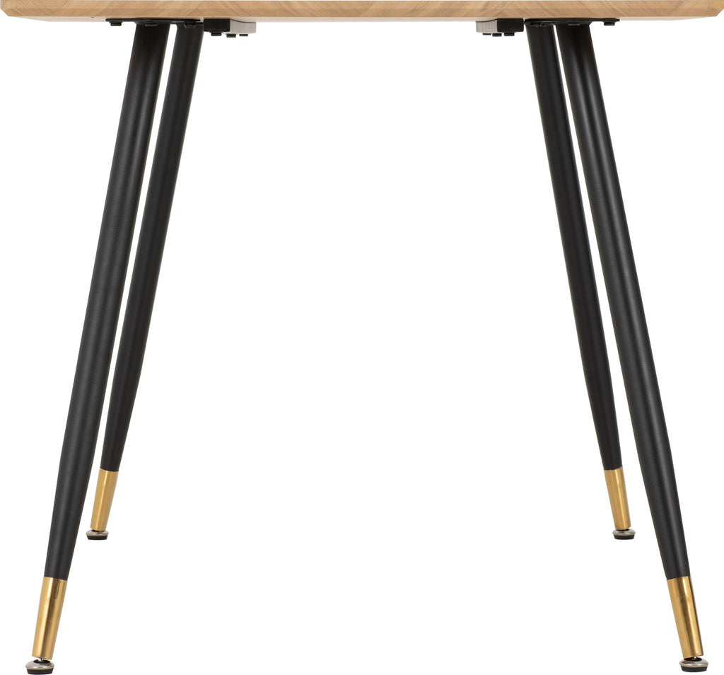 Hamilton Medium Dining Table - Medium Oak Effect/Black