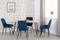 Hamilton & Avery Medium Dining Set (X4 Chairs) - Medium Oak Effect/Sapphire Blue Velvet