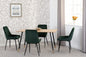 Hamilton & Avery Medium Dining Set (X4 Chairs) - Medium Oak Effect/Emerald Green Velvet