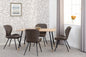 Hamilton & Quebec Medium Dining Set (X4 Chairs) - Medium Oak Effect/Brown Pu