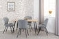 Hamilton & Quebec Medium Dining Set (X4 Chairs) - Medium Oak Effect/Grey Pu