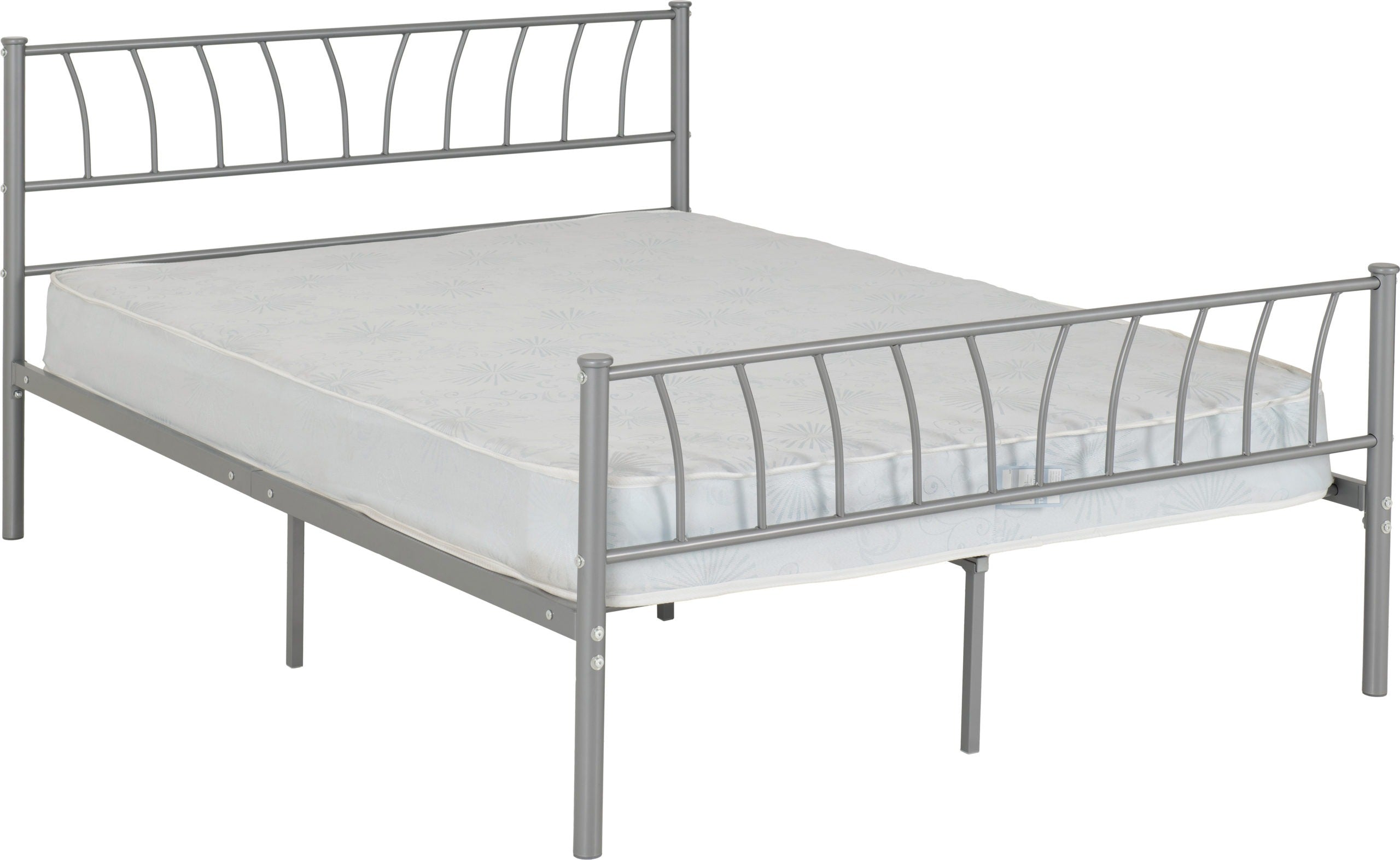Harlow 4'6" Bed - Silver