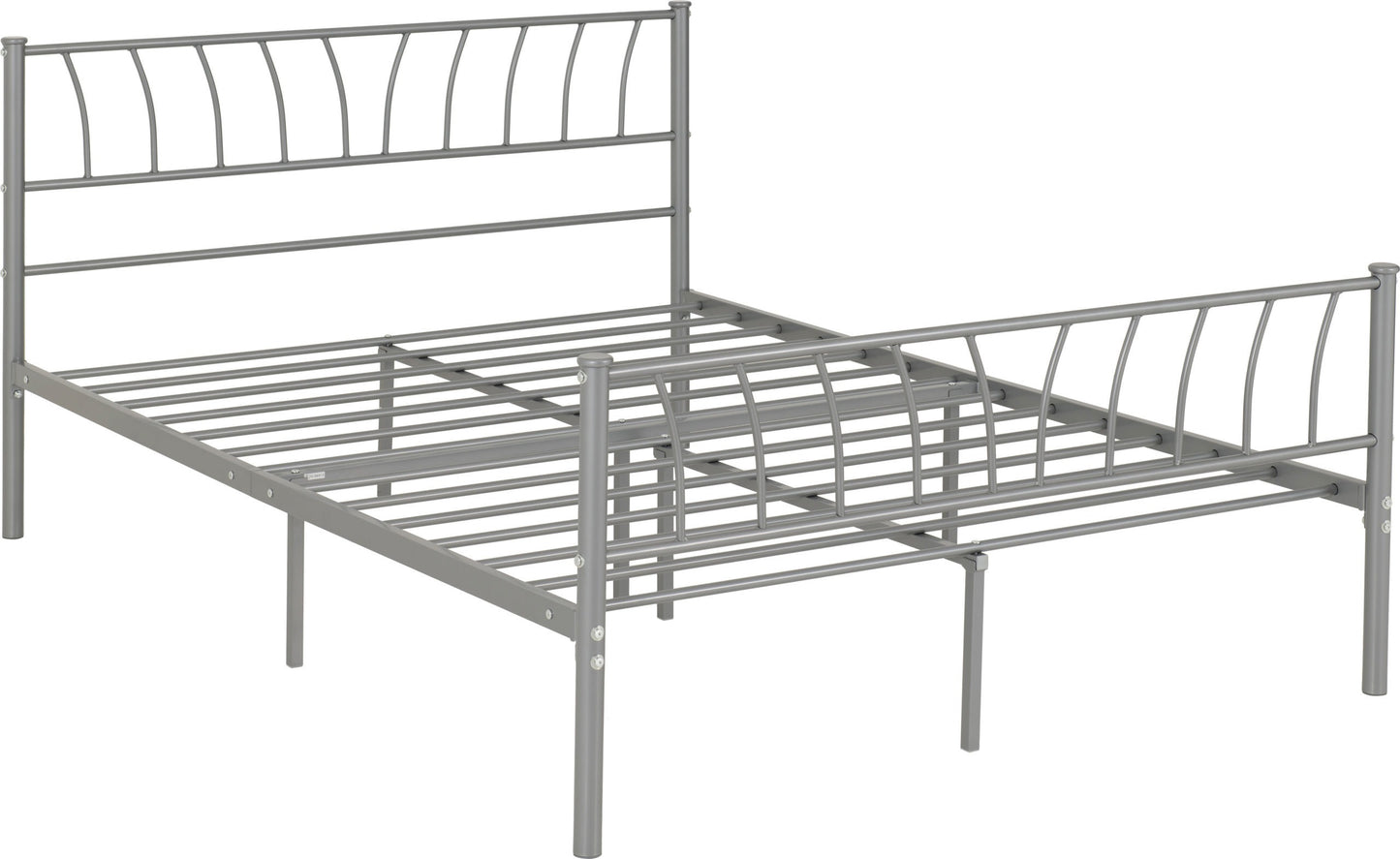 Harlow 4'6" Bed - Silver