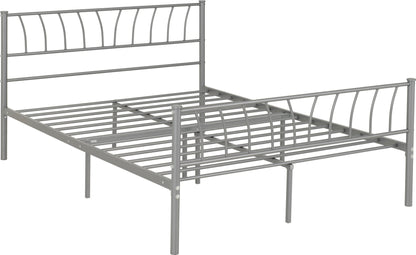 Harlow 4'6" Bed - Silver