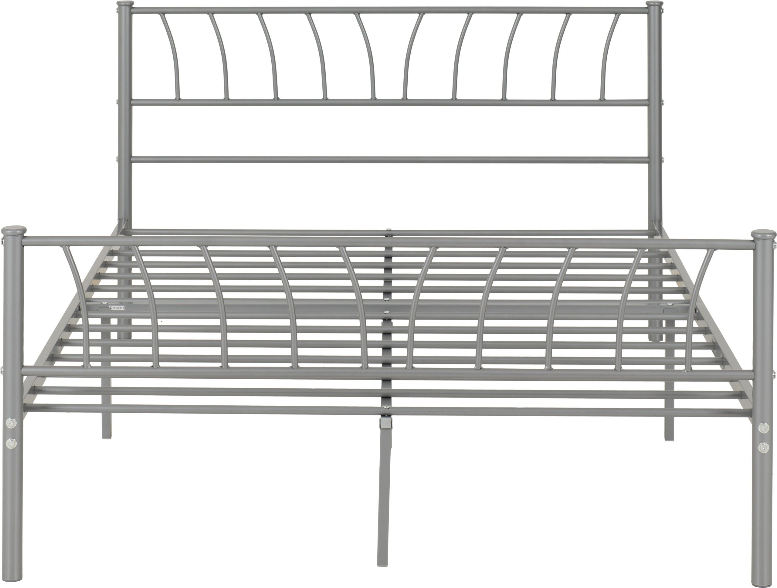 Harlow 4'6" Bed - Silver
