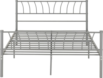 Harlow 4'6" Bed - Silver