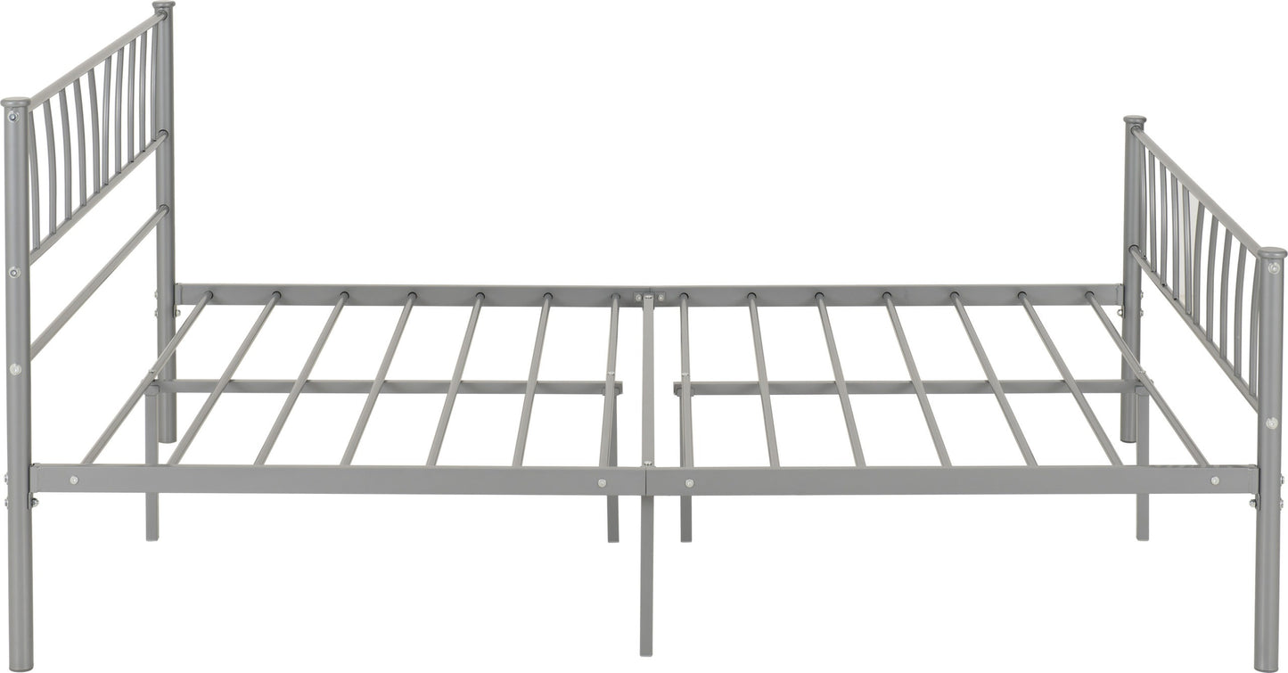 Harlow 4'6" Bed - Silver