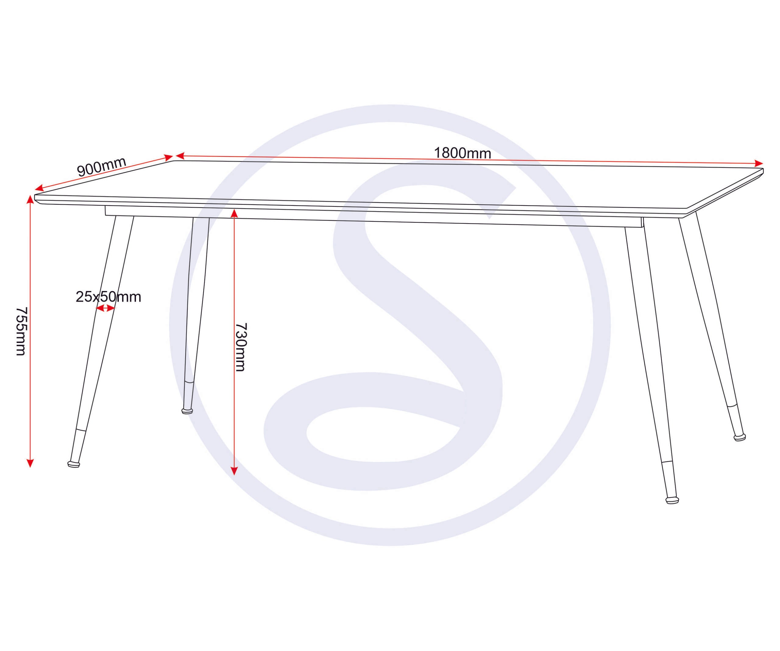 Hamilton Large Dining Table - Medium Oak Effect/Black