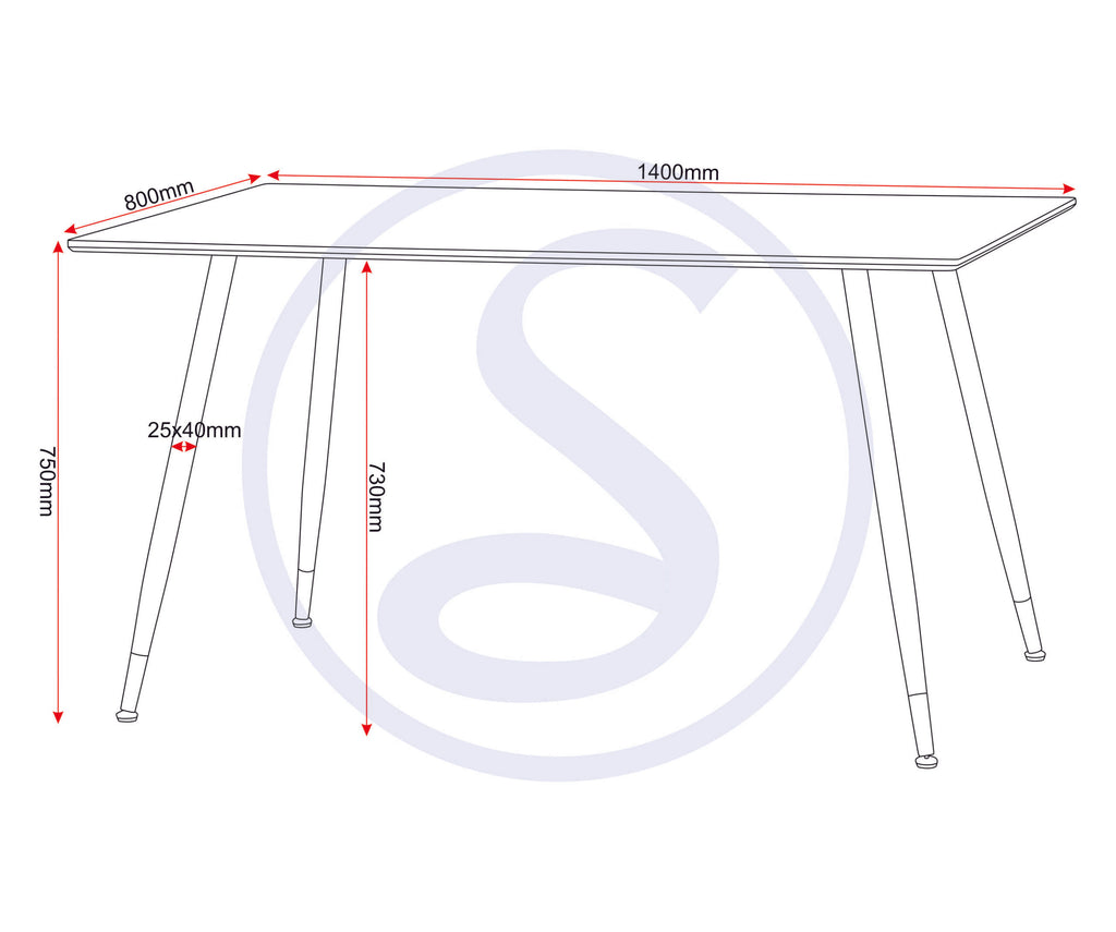 Hamilton Medium Dining Table - Medium Oak Effect/Black