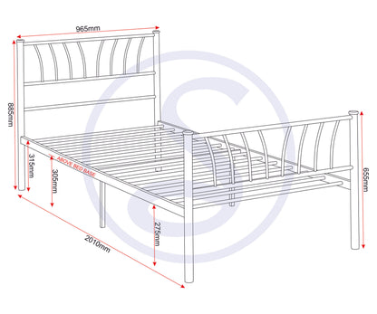 Harlow 3' Bed - Silver